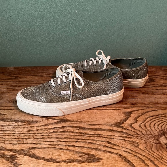 Vans Authentic Lace Ups   Unusual Metallic Lurex Finish   Men's 7.5  Ladies 9 - Picture 4 of 8